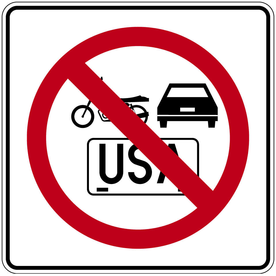 SEÑAL SR-36 (PROHIBIDO EL PASO A VEHÍCULOS SIN 
PERMISO DE INTERNACIÓN) (INGENIERIA, ANGULAR, CAL 16, CON ANTIGRAFITI, CIUDAD, 61 X 61 CM)