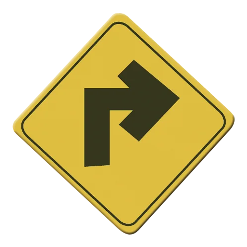 SEÑAL SP-7 (CURVA CERRADA) (INGENIERIA, ANGULAR, CAL 16, CON ANTIGRAFITI, CIUDAD, 61 X 61 CM)