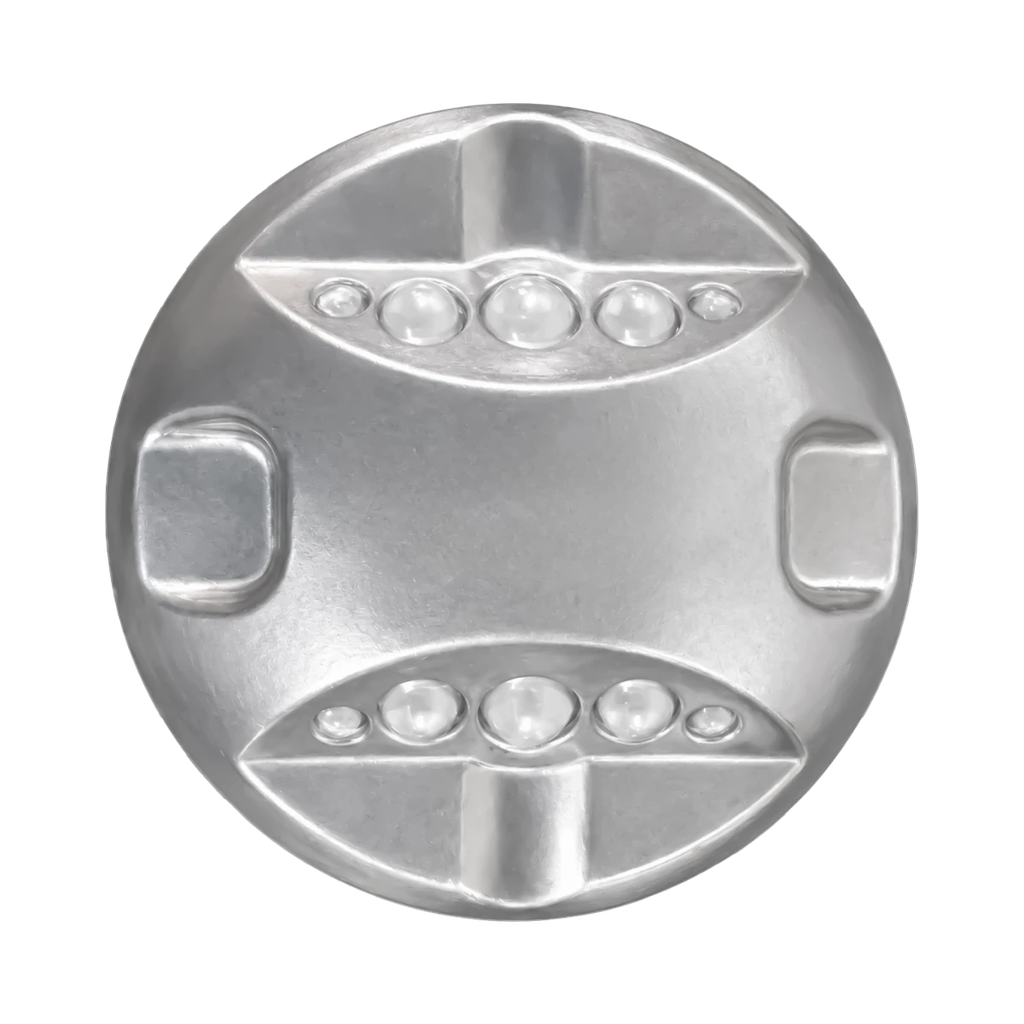 Botón Multivista Aluminio Bt-Mul-Al (Con perno – 1 cara – Blanco)