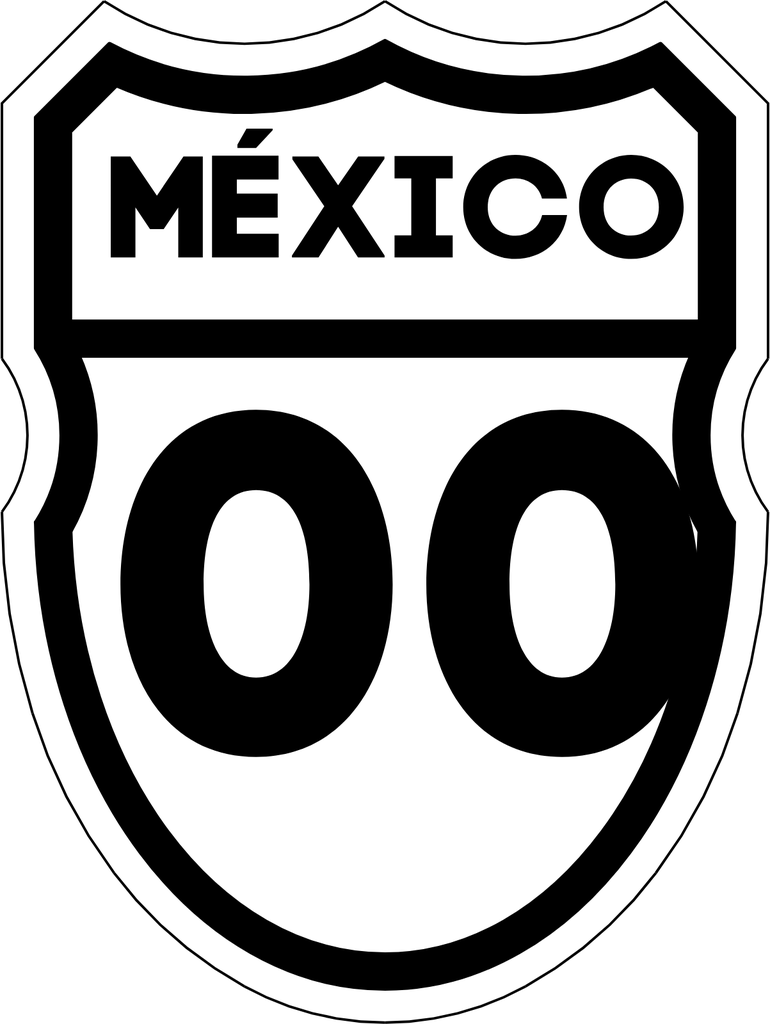 Calcomanía para Señal SII-7 Escudo de Carretera Federal 60 X 45 CM