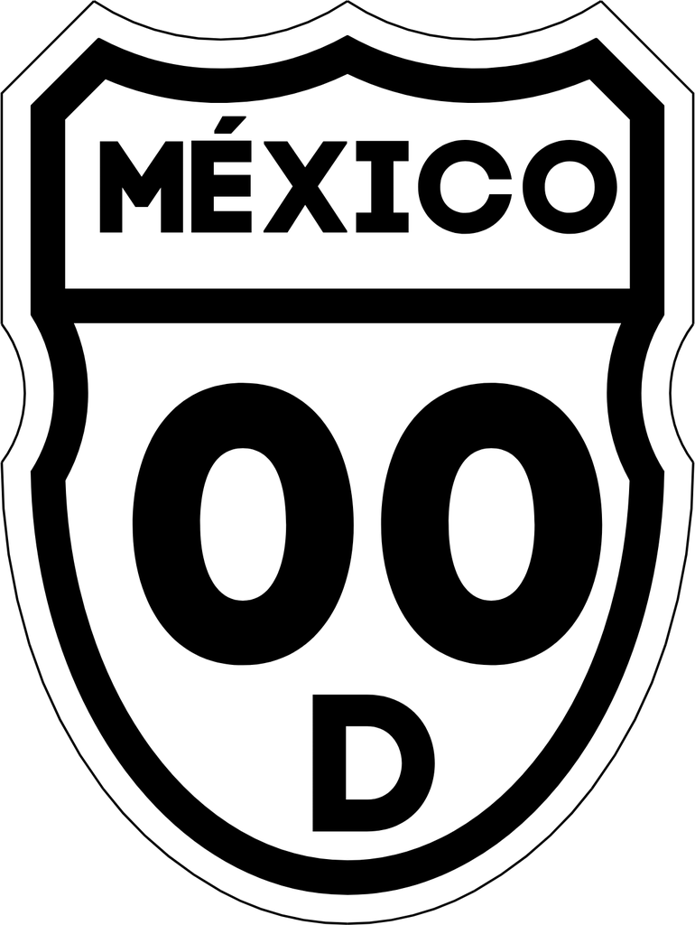 Calcomanía para Señal SII-8 Escudo de Carretera Federal Directa de Cuota 60 X 45 CM