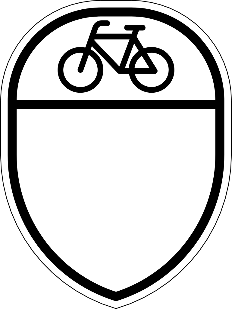 Calcomanía para Señal SII-16 Escudo de Vía Ciclista 62.2 X 60 CM