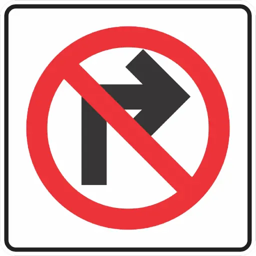 SEÑAL SR-23 (PROHIBIDA LA VUELTA A LA DERECHA)