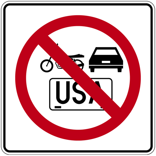 SEÑAL SR-36 (PROHIBIDO EL PASO A VEHÍCULOS SIN 
PERMISO DE INTERNACIÓN)
